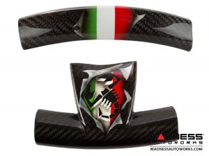 FIAT 500 Steering Wheel Trim - Italian Flag Theme  - Carbon Fiber